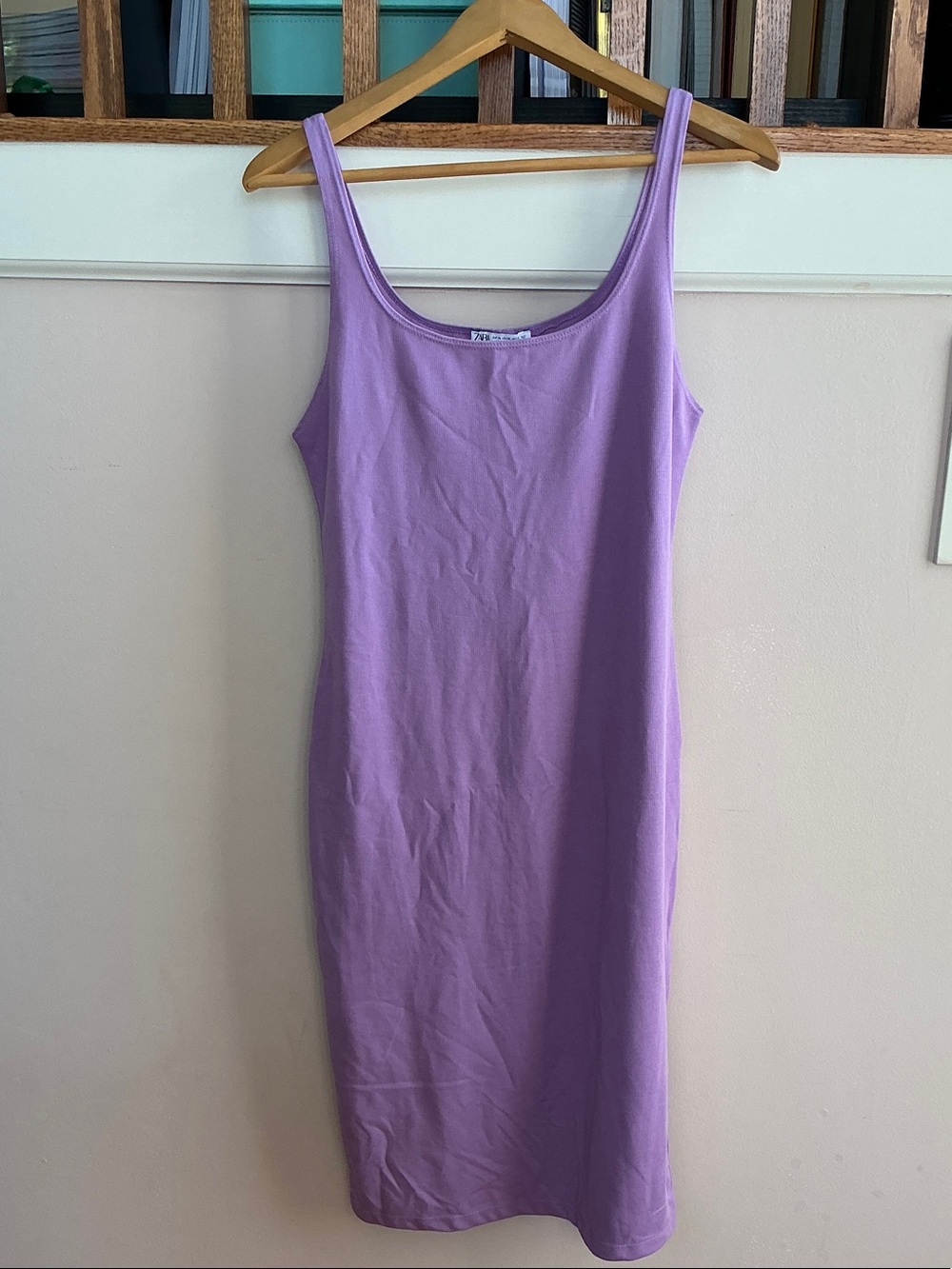 Zara Lilac Ribbed Tank Dress